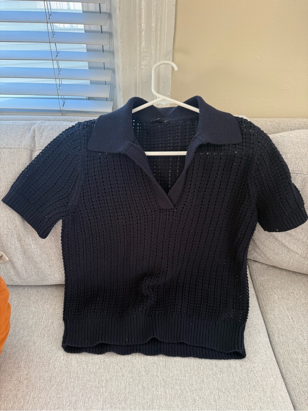 Talbots Navy Blue -Knit Short Sleeve Polo Top